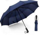 Sturdy 10 Ribs Windproof Portable Folding Umbrella 190T Pongee